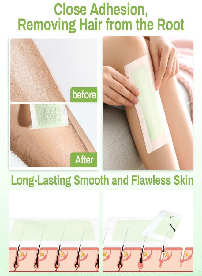 RAQEHO Wax Strips for Hair Removal - At Home Waxing Kit For Women Men Includes 20 Double Sided Large Strips and 2 Post Wax Wipes for Face Body Bikini Lip Arm Leg Armpit Mustache All Skin Hair Remover - Image 3